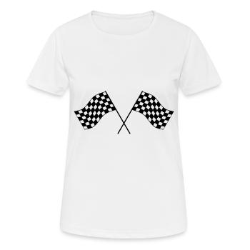 Klassische Zielflagge - Frauen T-Shirt atmungsaktiv - Weiß - Vorne - AI Model Female 172 dark (172cm)