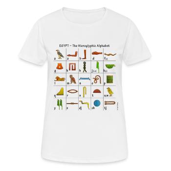 Alphabet égyptien - T-shirt respirant Femme - blanc - Devant - AI Model Female 172 dark (172cm)