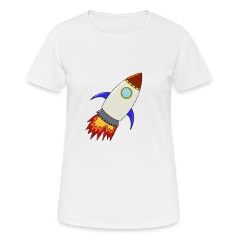 fusée - T-shirt respirant Femme - blanc - Devant - AI Model Female 172 dark (172cm)