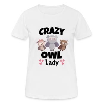 Verrückte Eulen Lady Eule Liebhaber Tiere - Frauen T-Shirt atmungsaktiv - Weiß - Vorne - AI Model Female 172 dark (172cm)