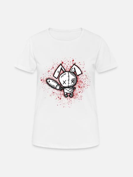 Evil Pets - Rabbit 1 - Frauen T-Shirt atmungsaktiv - Weiß