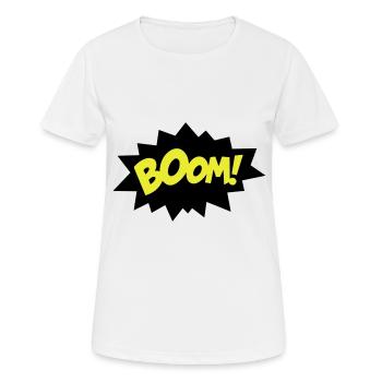 Speech bubble boom - Women's Breathable T-Shirt - white - Front - AI Model Female 172 dark (172cm)