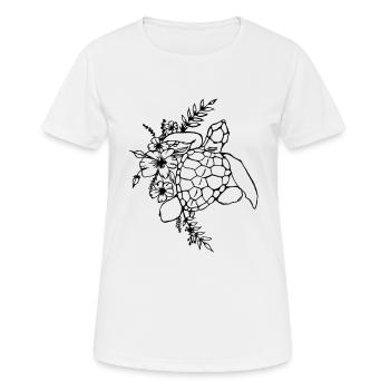 Turtle flower - Women's Breathable T-Shirt - white - Front - AI Model Female 172 dark (172cm)