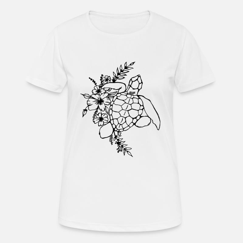 Turtle flower - Women's Breathable T-Shirt - white