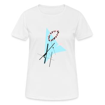 Hippe abstrakte, geometrische Formen & Shapes - Frauen T-Shirt atmungsaktiv - Weiß - Vorne - AI Model Female 172 dark (172cm)