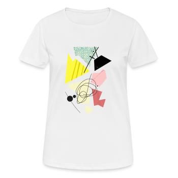 Hippe abstrakte, geometrische Formen & Shapes - Frauen T-Shirt atmungsaktiv - Weiß - Vorne - AI Model Female 172 dark (172cm)