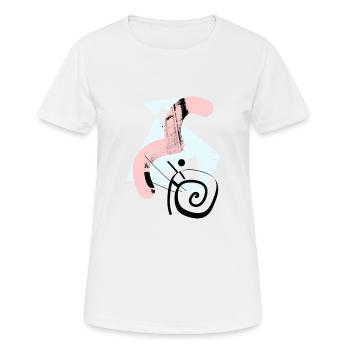 Abstrakte geometrische Formen & Shapes - Frauen T-Shirt atmungsaktiv - Weiß - Vorne - AI Model Female 172 dark (172cm)