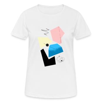 Abstrakte geometrische Formen & Shapes - Frauen T-Shirt atmungsaktiv - Weiß - Vorne - AI Model Female 172 dark (172cm)