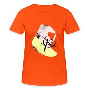 Hippe, formes géométriques & shapes - T-shirt respirant Femme - orange néon - Devant - AI Model Female 172 dark (172cm)