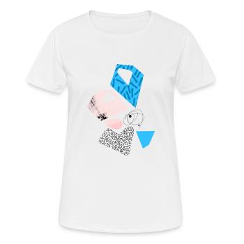 Hippe, formes géométriques & shapes - T-shirt respirant Femme - blanc - Devant - AI Model Female 172 dark (172cm)
