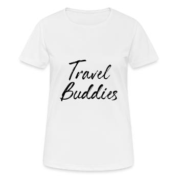 Travel buddies - Women's Breathable T-Shirt - white - Front - AI Model Female 172 dark (172cm)