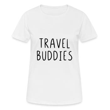 Travel buddies - Women's Breathable T-Shirt - white - Front - AI Model Female 172 dark (172cm)