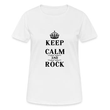 Bleib ruhig und felsen - Frauen T-Shirt atmungsaktiv - Weiß - Vorne - AI Model Female 172 dark (172cm)