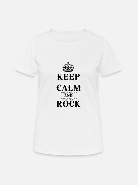 Keep Calm and Rock - Women's Breathable T-Shirt - white