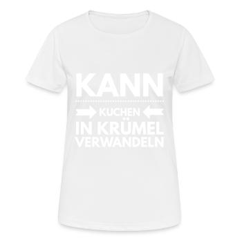 Peut transformer le gâteau en miettes - T-shirt respirant Femme - blanc - Devant - AI Model Female 172 dark (172cm)