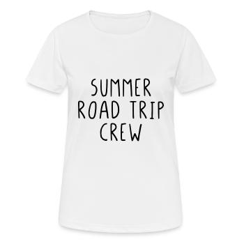 Summer Road Trip Crew - Frauen T-Shirt atmungsaktiv - Weiß - Vorne - AI Model Female 172 dark (172cm)