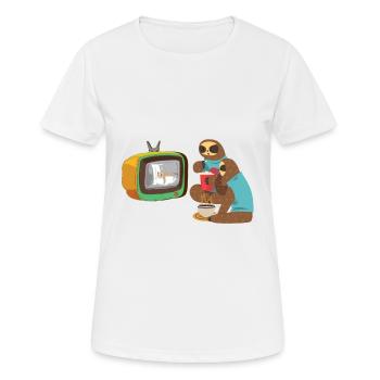 Lazy Sloths - Women's Breathable T-Shirt - white - Front - AI Model Female 172 dark (172cm)