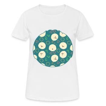 Bichon Frise Chien Emoji - T-shirt respirant Femme - blanc - Devant - AI Model Female 172 dark (172cm)
