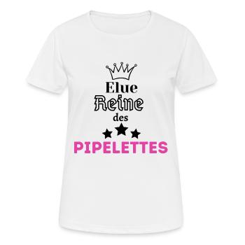 t-shirt petite fille bavarde: reine des pipelettes - T-shirt respirant Femme - blanc - Devant - AI Model Female 172 dark (172cm)