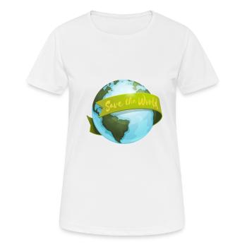 sauver la planète - T-shirt respirant Femme - blanc - Devant - AI Model Female 172 dark (172cm)
