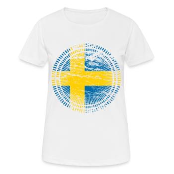 Schweden - Frauen T-Shirt atmungsaktiv - Weiß - Vorne - AI Model Female 172 dark (172cm)