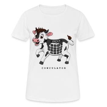 Cowculator - calculateur de vache - T-shirt respirant Femme - blanc - Devant - AI Model Female 172 dark (172cm)