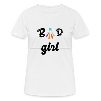 t-shirt badminton femme. Idée cadeau - T-shirt respirant Femme - blanc - Devant - AI Model Female 172 dark (172cm)