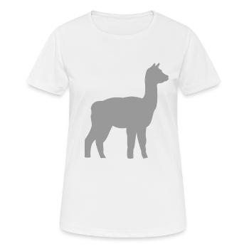 Alpaca - Frauen T-Shirt atmungsaktiv - Weiß - Vorne - AI Model Female 172 dark (172cm)