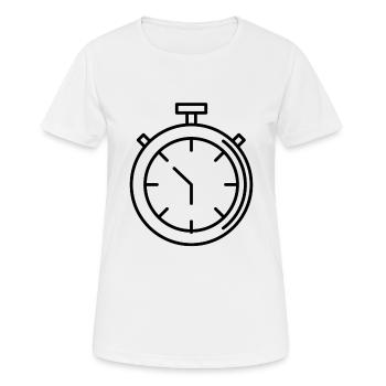 Stoppuhr - Frauen T-Shirt atmungsaktiv - Weiß - Vorne - AI Model Female 172 dark (172cm)
