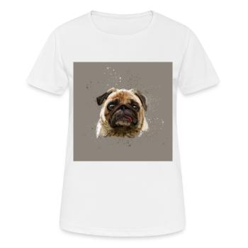 Pug Watercolour artwork - Women's Breathable T-Shirt - white - Front - AI Model Female 172 dark (172cm)