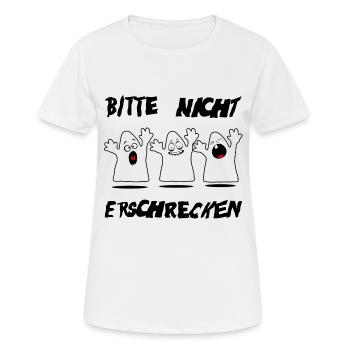 Bitte nicht erschrecken - Frauen T-Shirt atmungsaktiv - Weiß - Vorne - AI Model Female 172 dark (172cm)