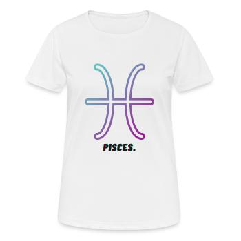 Fische Symbol Sternzeichen - Frauen T-Shirt atmungsaktiv - Weiß - Vorne - AI Model Female 172 dark (172cm)