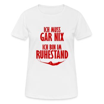 Rente - Frauen T-Shirt atmungsaktiv - Weiß - Vorne - AI Model Female 172 dark (172cm)