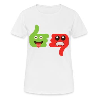 Emoticone gefällt mir, ich mag es nicht. - Frauen T-Shirt atmungsaktiv - Weiß - Vorne - AI Model Female 172 dark (172cm)