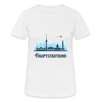 Hauptstadtkind Berlin Berliner Heimat - Frauen T-Shirt atmungsaktiv - Weiß - Vorne - AI Model Female 172 dark (172cm)