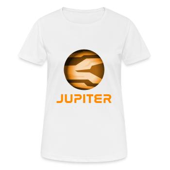 Jupiter - Frauen T-Shirt atmungsaktiv - Weiß - Vorne - AI Model Female 172 dark (172cm)
