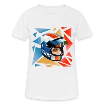 Francois Cevert Helmet - T-shirt respirant Femme - blanc - Devant - AI Model Female 172 dark (172cm)