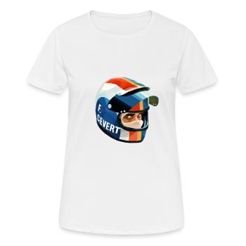 Francois Cevert Helmet - T-shirt respirant Femme - blanc - Devant - AI Model Female 172 dark (172cm)