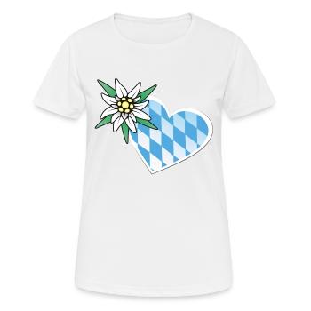 Amour de la Bavière - T-shirt respirant Femme - blanc - Devant - AI Model Female 172 dark (172cm)