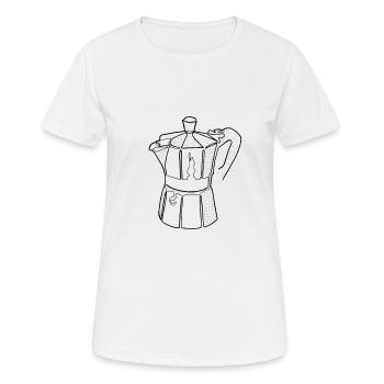 cafetière - T-shirt respirant Femme - blanc - Devant - AI Model Female 172 dark (172cm)
