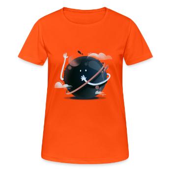 Planet - character - Women's Breathable T-Shirt - neon orange - Front - AI Model Female 172 dark (172cm)