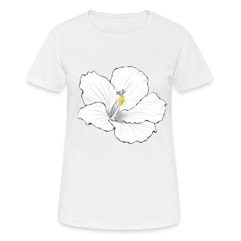 Hibiscus white - Women's Breathable T-Shirt - white - Front - AI Model Female 172 dark (172cm)