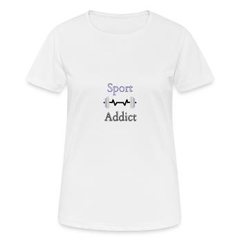Sportsüchtiger, Fitnessfan, Outdoor-Sport, - Frauen T-Shirt atmungsaktiv - Weiß - Vorne - AI Model Female 172 dark (172cm)