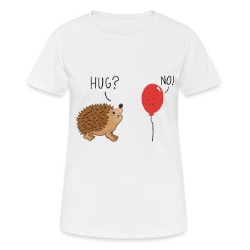 Umarmung? Nein! - Frauen T-Shirt atmungsaktiv - Weiß - Vorne - AI Model Female 172 dark (172cm)