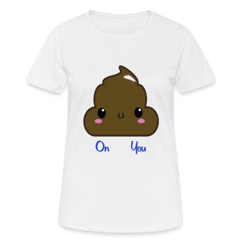 Niedliche kawaii Kacke auf dich Kacke Emoji - Frauen T-Shirt atmungsaktiv - Weiß - Vorne - AI Model Female 172 dark (172cm)