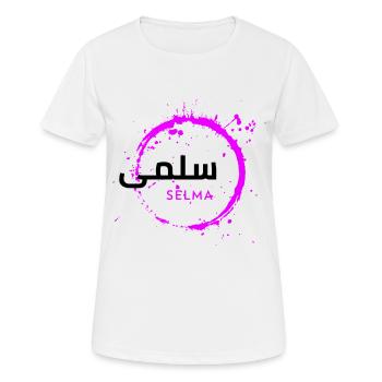 Selma Schrift Arabisch - Frauen T-Shirt atmungsaktiv - Weiß - Vorne - AI Model Female 172 dark (172cm)