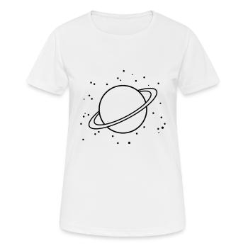 Planet - Frauen T-Shirt atmungsaktiv - Weiß - Vorne - AI Model Female 172 dark (172cm)