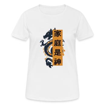 Caractères chinois avec des dragons - T-shirt respirant Femme - blanc - Devant - AI Model Female 172 dark (172cm)
