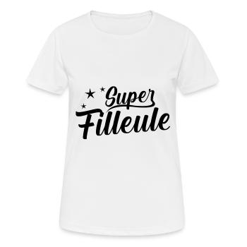 t-shirt super filleule. Idée cadeau - T-shirt respirant Femme - blanc - Devant - AI Model Female 172 dark (172cm)