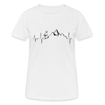 Magyar Vizsla cadeaux I Chiens de randonnée Heartbeat - T-shirt respirant Femme - blanc - Devant - AI Model Female 172 dark (172cm)